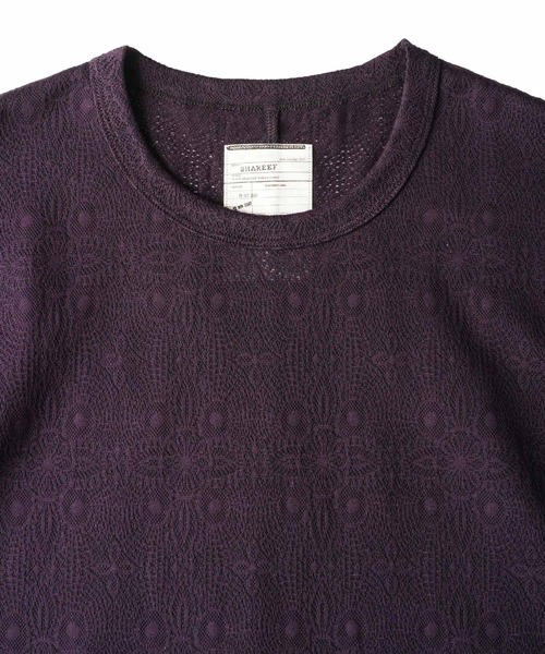 「SHAREEF」 7分袖Tシャツ 1 パープル メンズ_画像7