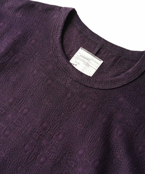「SHAREEF」 7分袖Tシャツ 1 パープル メンズ_画像8
