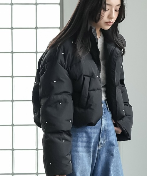 45R小麦デニムキルティングダウンジャケット mili an deni（ミリアンデニ） ダウンコート ダウンジャケット