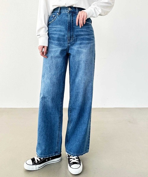 「GeeRA」 デニムパンツ MEDIUM ブルー レディース_画像3