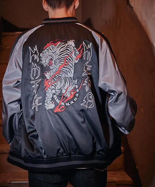 スカジャン NOT4NERD/ノットフォーナード/Tiger Satin Blouson Jacket 