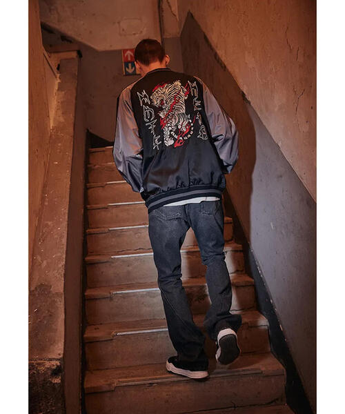 スカジャン NOT4NERD/ノットフォーナード/Tiger Satin Blouson Jacket 