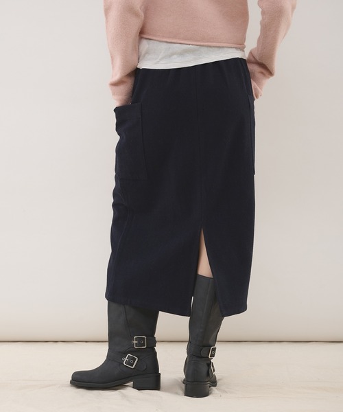 MUHET（ミュエータ） スカート wool-blend tie-waist pocket skirt