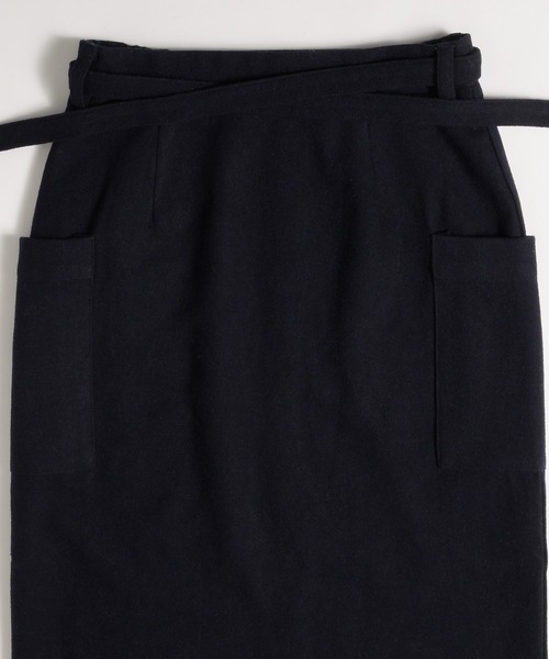 MUHET（ミュエータ） スカート wool-blend tie-waist pocket skirt