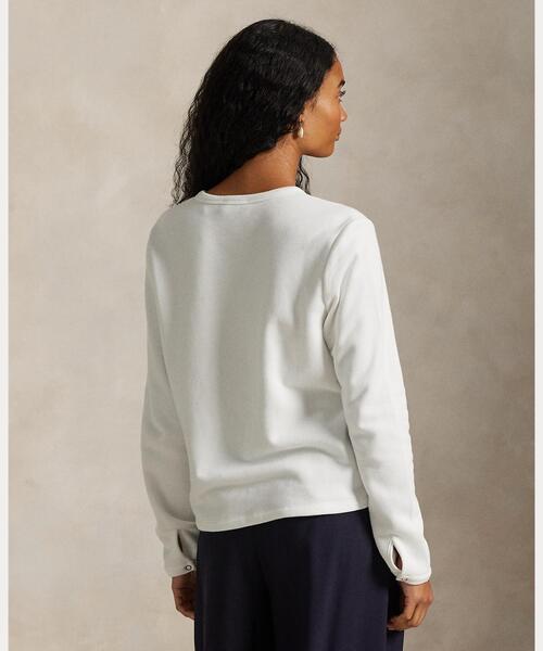 【新品未使用タグ付】ポロラルフローレン　長袖カーディガンL　白　クリーム POLO RALPH LAUREN（ポロ・ラルフローレン） カーディガン フレンチ