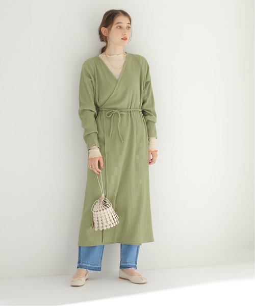 「BASERANGE」 長袖ワンピース SMALL グリーン レディース_画像8
