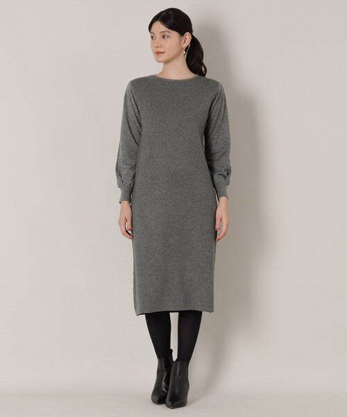 「EPOCA THE SHOP」 ニットワンピース 38 ブラック レディース_画像3