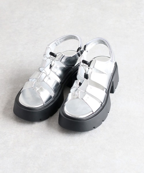 「cepo」 フラットサンダル L シルバー レディース_画像6