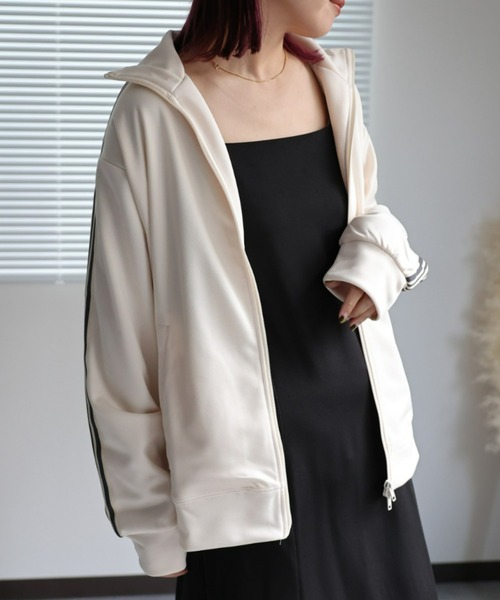 「ap retro」 ジャージブルゾン FREE ネイビー レディース_画像2