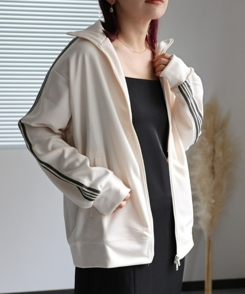 「ap retro」 ジャージブルゾン FREE ネイビー レディース_画像3