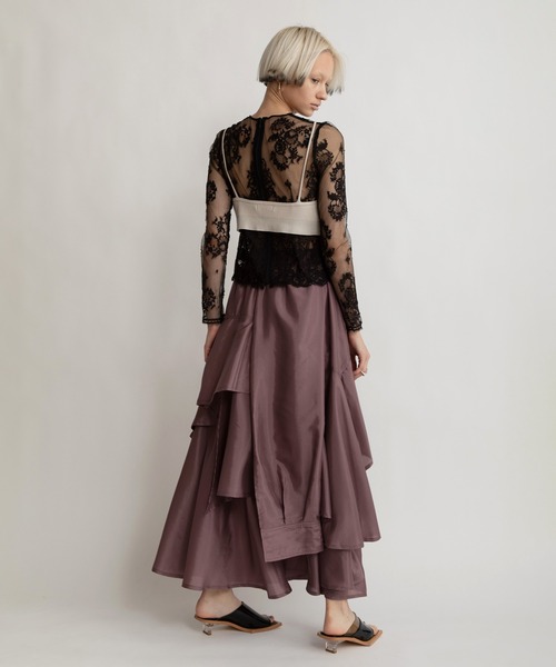 「AULA AILA」 フリルスカート 0 グリーン レディース_画像2