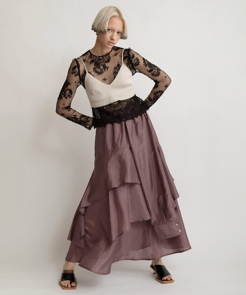 「AULA AILA」 フリルスカート 0 グリーン レディース_画像3