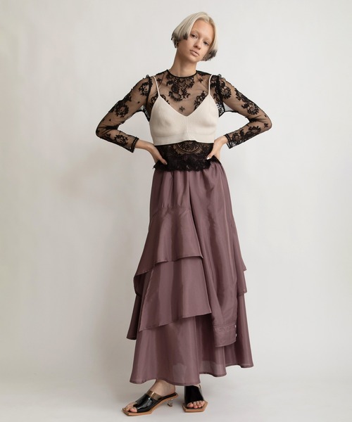 「AULA AILA」 フリルスカート 0 グリーン レディース_画像5