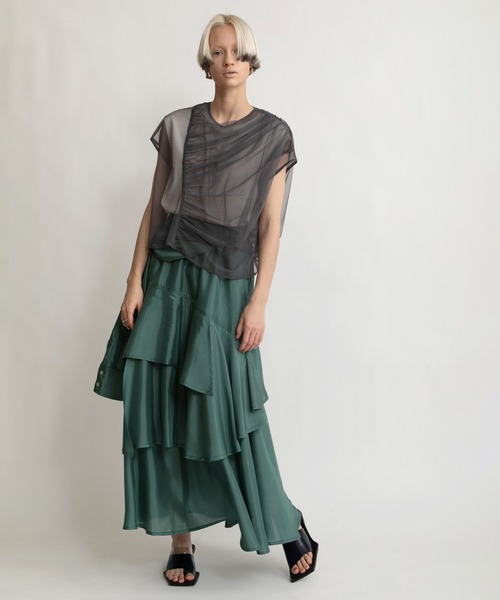 「AULA AILA」 フリルスカート 0 グリーン レディース_画像6