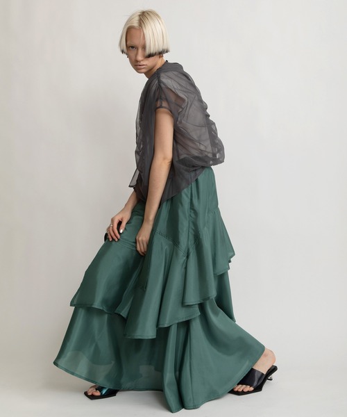 「AULA AILA」 フリルスカート 0 グリーン レディース_画像7