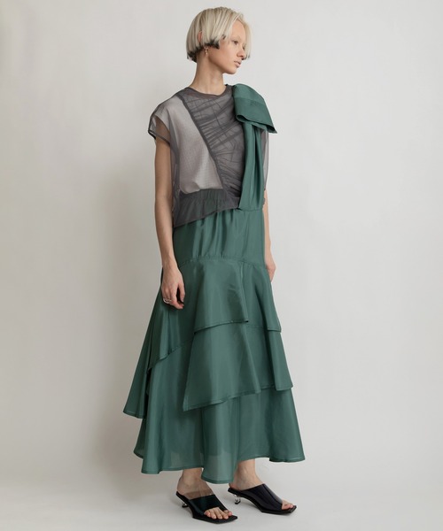 「AULA AILA」 フリルスカート 0 グリーン レディース_画像8