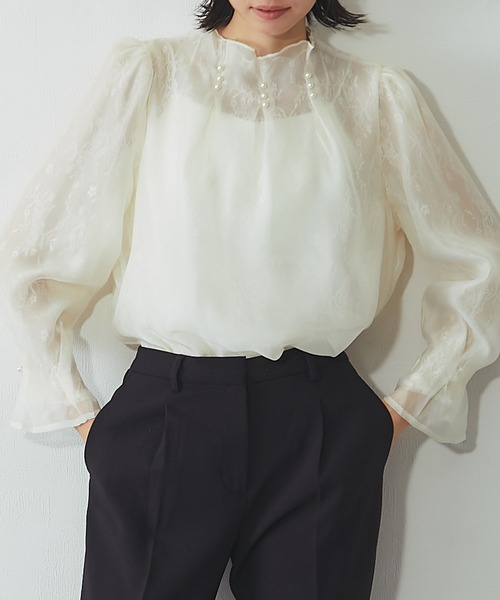 SMILE ORCHID（スマイルオーキッド） ブラウス シャツ オーガンジー