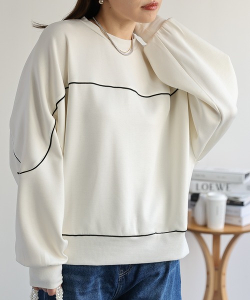 「ap retro」 長袖カットソー FREE アイボリー レディース_画像2