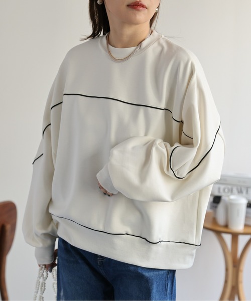 「ap retro」 長袖カットソー FREE アイボリー レディース_画像3