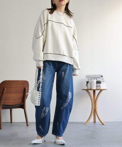 「ap retro」 長袖カットソー FREE アイボリー レディース_画像7