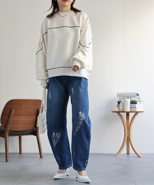 「ap retro」 長袖カットソー FREE アイボリー レディース_画像8