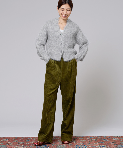 「IENA LA BOUCLE」 コーデュロイパンツ 36 ネイビー レディース_画像2