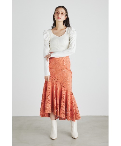 「rienda」 長袖ニット FREE ホワイト レディース_画像7