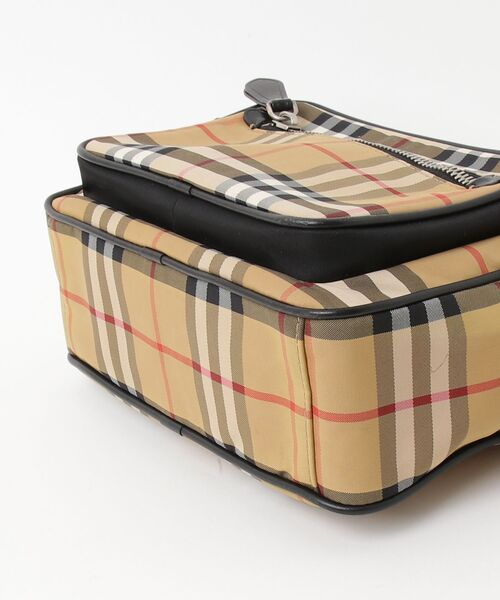 「BURBERRY」 チェック柄トートバッグ - ブラウン レディースの画像