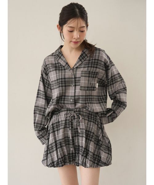 SNIDEL HOME パジャマ ルームウェア チェックバルーンパンツ