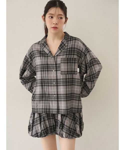 【新品未使用】SNIDEL  チェック柄パジャマセット SNIDEL HOME パジャマ ルームウェア チェックバルーンパンツ
