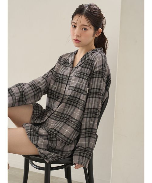【新品未使用】SNIDEL  チェック柄パジャマセット SNIDEL HOME パジャマ ルームウェア チェックバルーンパンツ