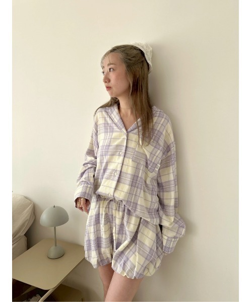 SNIDEL HOME パジャマ ルームウェア チェックバルーンパンツ