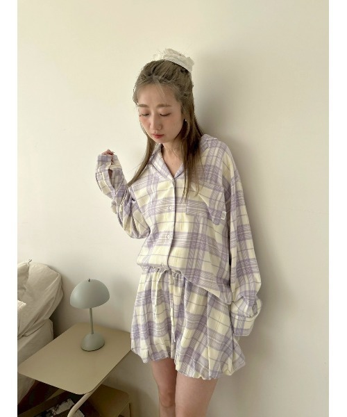 SNIDEL HOME パジャマ ルームウェア チェックバルーンパンツ