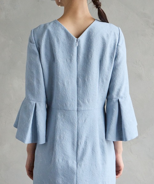 「AIMER」 7分袖ワンピース MEDIUM サックスブルー レディース_画像8