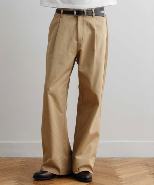 LURAKU チノパン 「LURAKU」One tuck semi flare chino slacks / 1 LURAKU チノパン 「LURAKU」One tuck semi flare chino slacks / 1