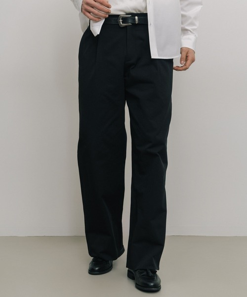 LURAKU チノパン 「LURAKU」One tuck semi flare chino slacks / 1