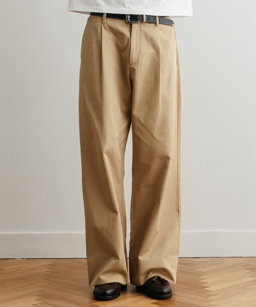 LURAKU チノパン 「LURAKU」One tuck semi flare chino slacks / 1