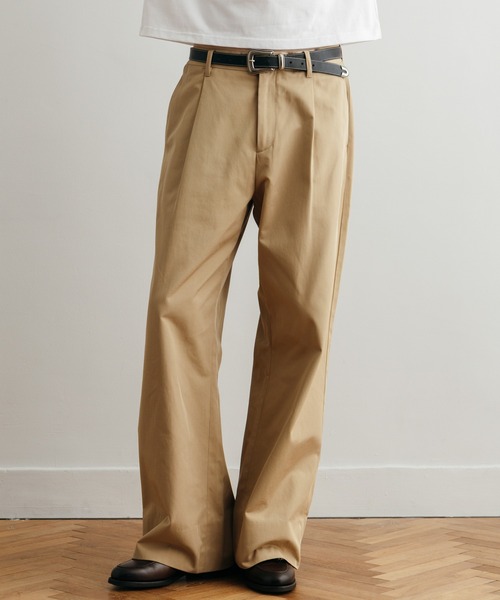 LURAKU チノパン 「LURAKU」One tuck semi flare chino slacks / 1