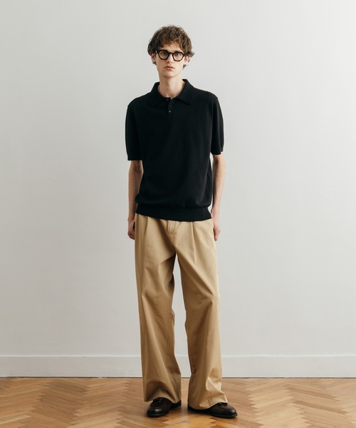 LURAKU チノパン 「LURAKU」One tuck semi flare chino slacks / 1