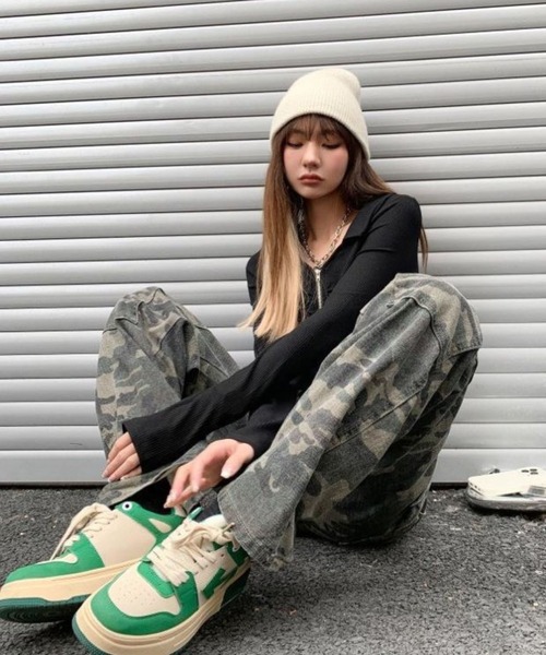 「CANVAS+」 パンツ M カーキ レディース_画像7