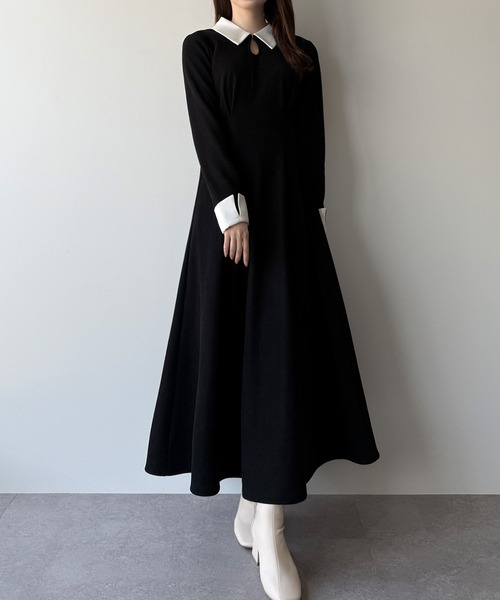 「mipiarl」 長袖ワンピース LARGE グレイッシュベージュ レディース_画像2