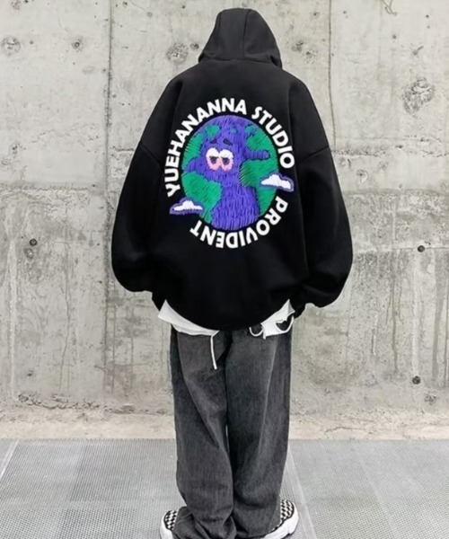 「MGV」 プルオーバーパーカー LARGE ブラック メンズ_画像9