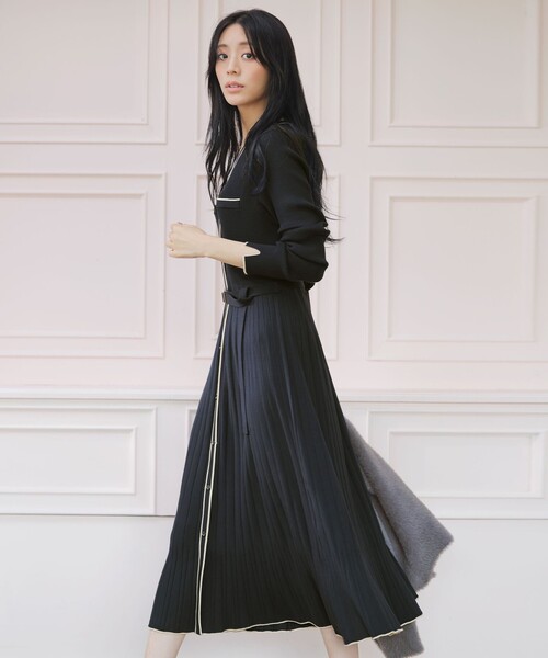 「ANY SIS」 ニットワンピース MEDIUM ブラウン レディース_画像2