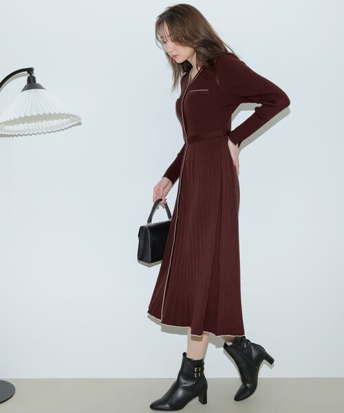 「ANY SIS」 ニットワンピース MEDIUM ブラウン レディース_画像5