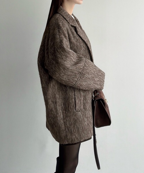 「Meiru」 テーラードジャケット MEDIUM ブラウン レディース_画像4