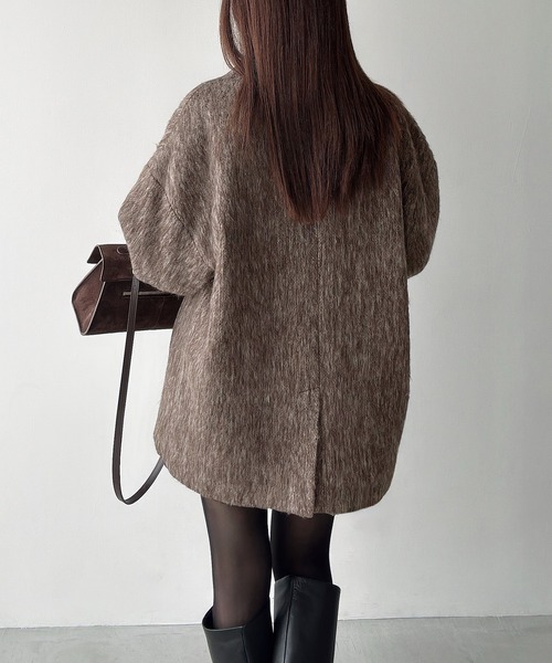 「Meiru」 テーラードジャケット MEDIUM ブラウン レディース_画像5