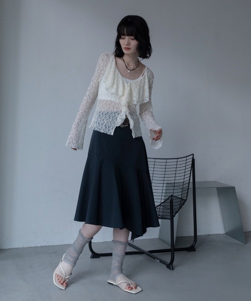 花柄×レース ヴィンテージ風ブラウス 数量限定 ブラウス レース 総柄 総レース 花柄 サマーニット 透かし