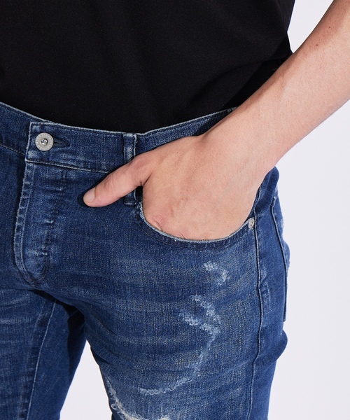 「5351 POUR LES HOMMES」 スキニーデニムパンツ 50 インディゴブルー メンズの画像