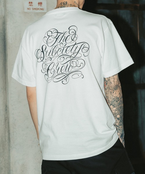 「Subciety」 半袖Tシャツ MEDIUM ブラック×ホワイト メンズ_画像2