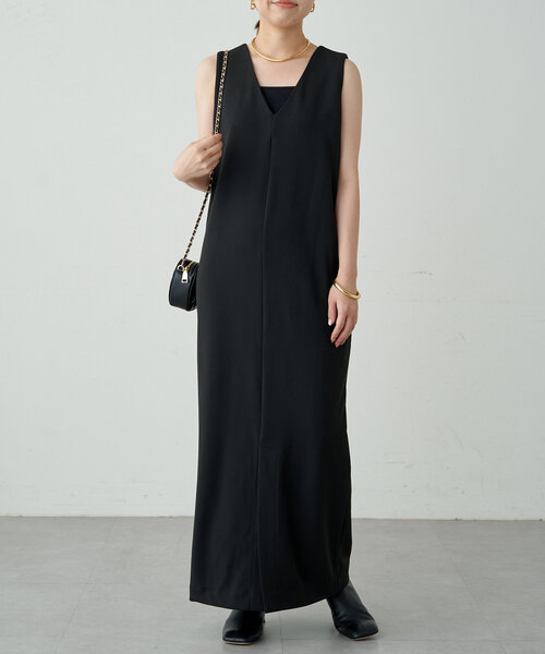 「LOUNGEDRESS」 ノースリーブワンピース MEDIUM ブラック レディース_画像5
